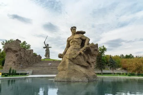 Standing to the Death Square. Memorial complex Mamayev Kurgan in Volgograd Foto stock