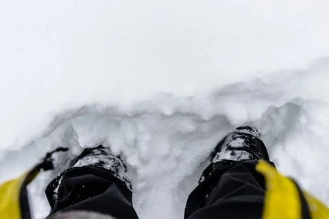 Standing in deep snow Stock Photos