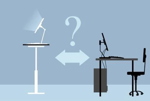 Standing desk question Stock Illustration