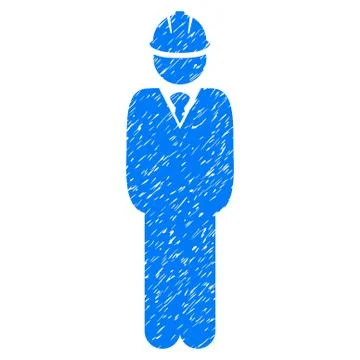 Standing Engineer Grainy Texture Icon 스톡 일러스트