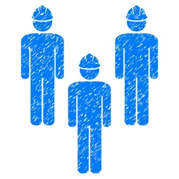Standing Engineer Group Grainy Texture Icon 스톡 일러스트