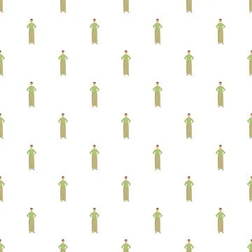 Standing figures creating pattern on white background 库存插图