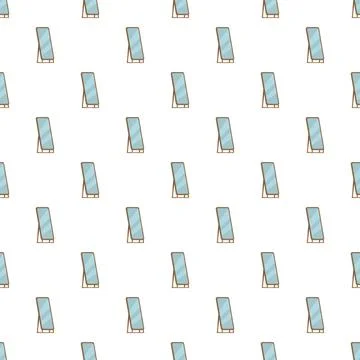 Standing floor mirrors forming seamless pattern background Stock Illustration