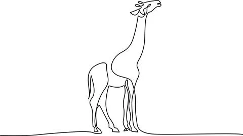 Standing giraffe silhouette Vector Stock Illustration
