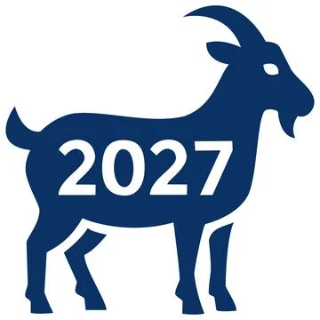 Standing goat silhouette 2027 vector icon Stock Illustration