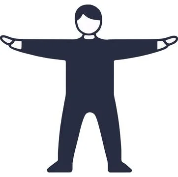 Standing Human Figure Icon with Open Arms Stock Illustration