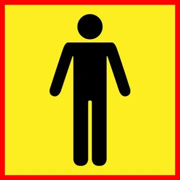 Standing human warning icon. Vector illustration Stock Illustration