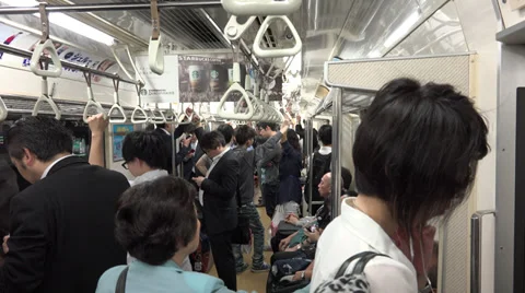 Standing inside tokyo metro car Stock Footage 39721825