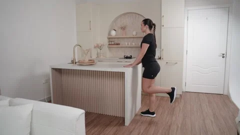 Standing Knee Flexion with Counter Support Stock Footage 314189583