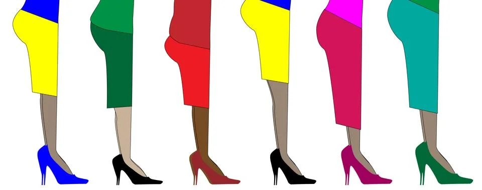 Standing in a line Stock Illustration