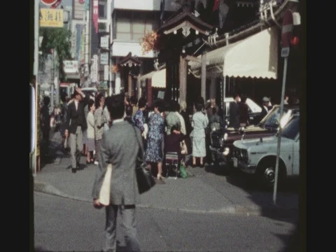 Standing In Line At The Kabuki Theater Stock Footage