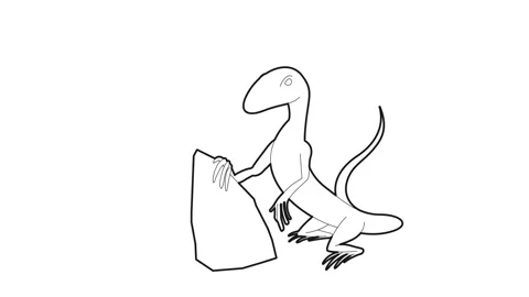 Standing lizard icon animation Stock Footage 161043691