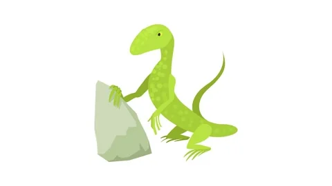 Standing lizard icon animation Stock Footage 168928047