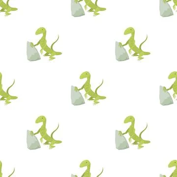 Standing lizard pattern seamless vector Stock Illustration