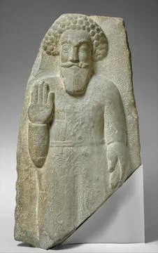 Standing man ca. A.D. 2nd century Parthian This fragmentary stone relief of.. Foto stock