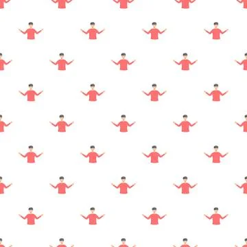 Standing man character presenting a seamless pattern background Stock Illustration