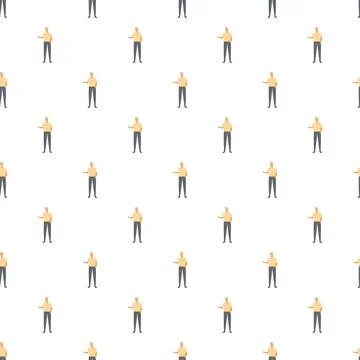 Standing man character repeating seamless pattern background 스톡 일러스트