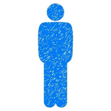 Standing Man Grainy Texture Icon Stock Illustration
