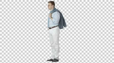 People , man standing and looking side view transparent background
