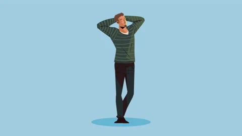 standing man modeling character animatio... | Stock Video | Pond5