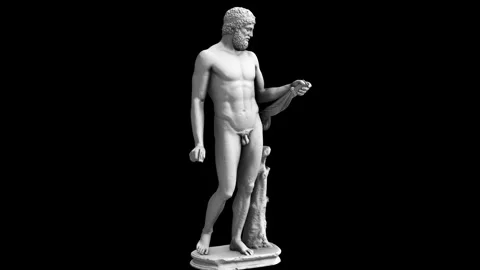 Standing Man the Munich King statue - rotation zoom-out Vídeos de archivo 263992301