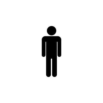 Standing man solid vector symbol Stock Illustration