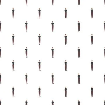 Standing man vector illustration seamless pattern Stock Illustration