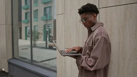 Standing Man Working Stock Footage 320708431