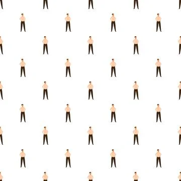 Standing men pattern creating a seamless background design Stock Illustration