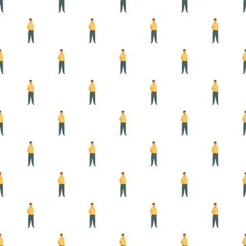 Standing men pattern repeating on white background 스톡 일러스트