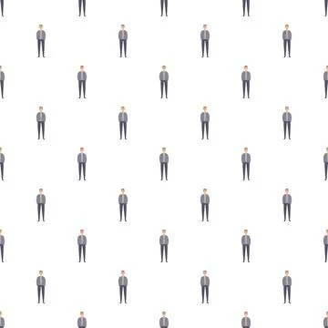 Standing men seamless pattern on white background Illustrazione stock