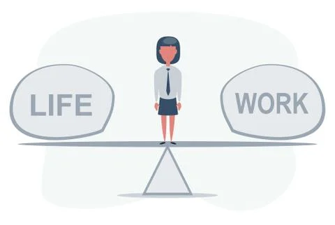Standing in the middle between life and work. Work and Life balance concept Stock Illustration