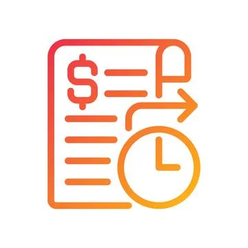 Standing order pixel perfect gradient linear vector icon Ilustração Stock