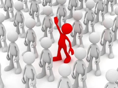 Standing out from the crowd  3d illustration Ilustração Stock