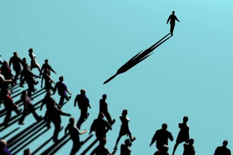 Standing out in a crowd 3d render イラスト素材