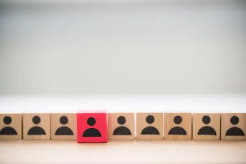 Standing out from the crowd and different concept Stock Photos