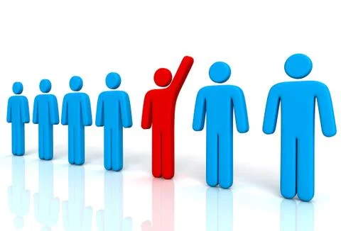 Standing out from the crowd concept   3d illustration Stock Illustration