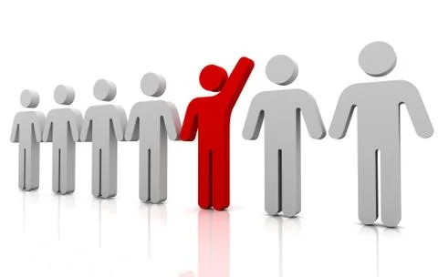 Standing out from the crowd concept  3d illustration Ilustração Stock