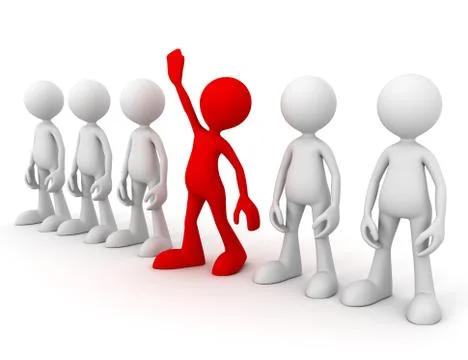 Standing out from the crowd concept   3d illustration Stock Illustration