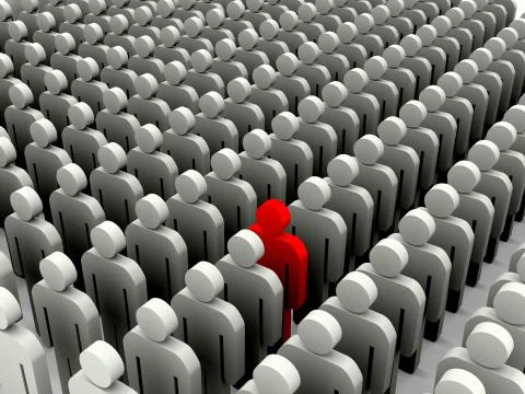 Standing out of crowd Stock Illustration