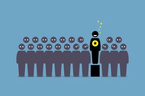 Standing out from the crowd.  Illustrazione stock