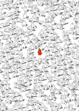 Standing out from the crowd Stock Illustration