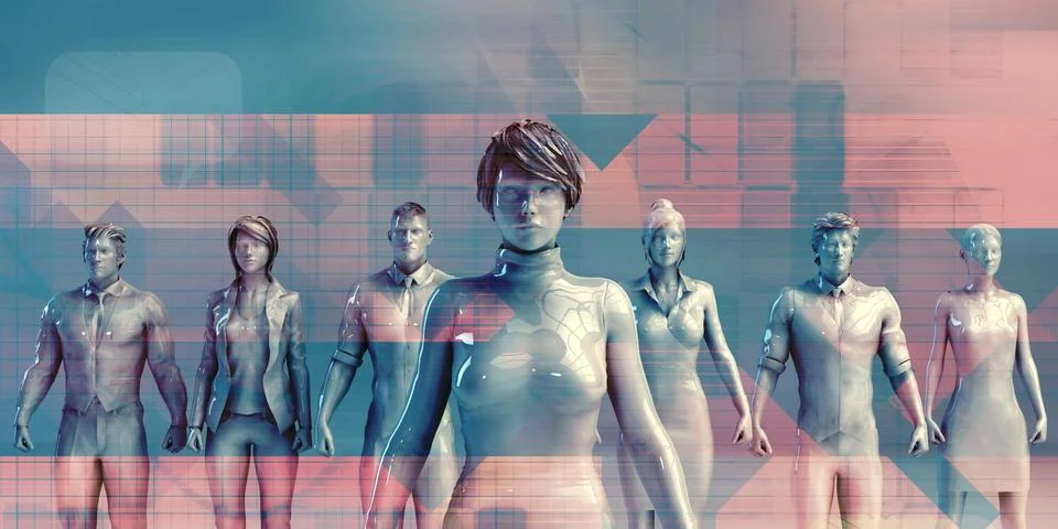 Standing Out From the Crowd Stock Illustration