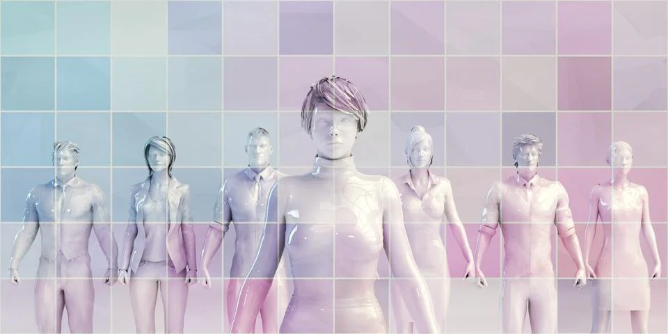 Standing Out From the Crowd Stock Illustration