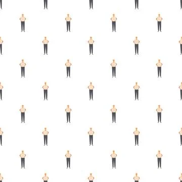 Standing person seamless pattern repeating background vector Illustrazione stock