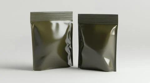 Standing Plastic Pouch Packaging Mockup Stock Illustration