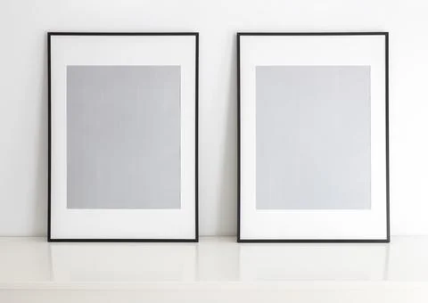 Standing portrait mock up frames Stockfoto's