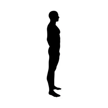 Standing Pose Man Silhouette Stock Illustration