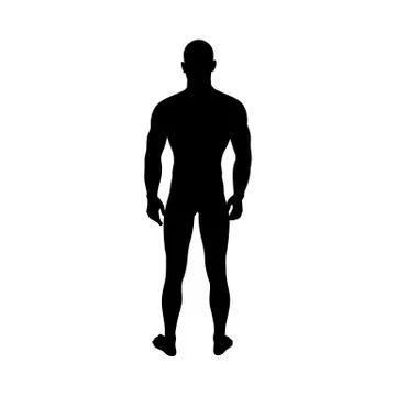 Standing Pose Man Silhouette Stock Illustration