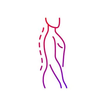 Standing posture correction gradient linear vector icon Stock Illustration